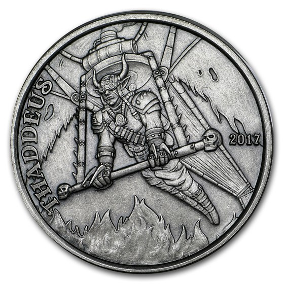 1 oz Silver Antique Round - Angels & Demons Series (Thaddeus) 1 oz Silver Antique Round - Angels & Demons Series (Thaddeus)